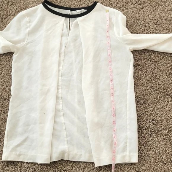 Club Monaco 100% Silk White Blouse Long Sleeves Size M - Picture 11 of 12